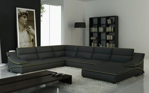 Umi Modern Leather Sectional with Chaise