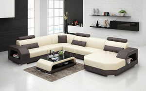 Luxi Modern U-Shape Leather Sectional