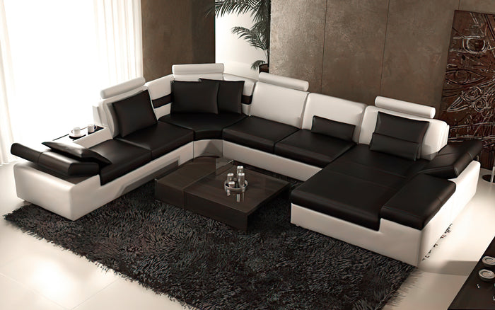 Lindum Modern U-Shape Leather Sectional