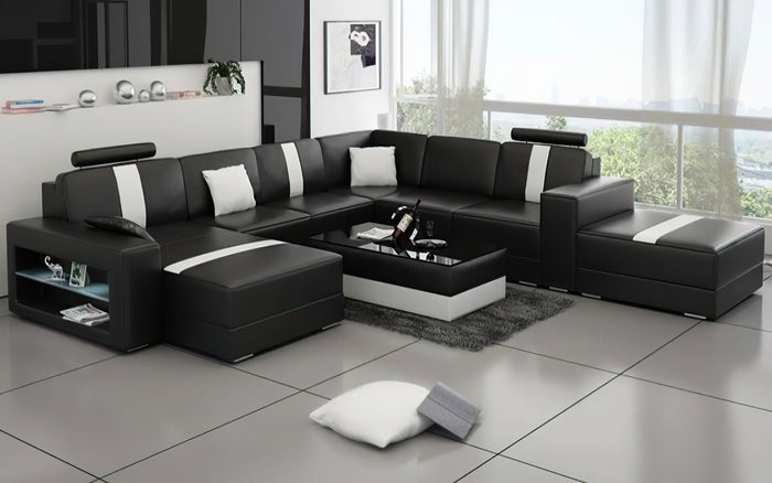 Hemet Leather Sectional with Chaise