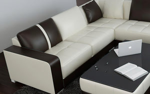 Ceaira Modern Modular Tufted Leather Sectional