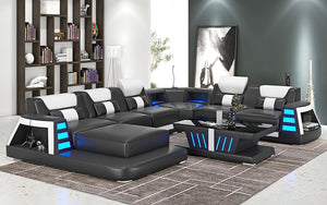 Ozzy Modern Leather Sectional