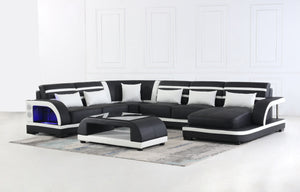 Grando Modern Sectional with Speaker & Wireless Charger & LED Lights