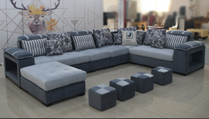 Selena Grey & Dark Grey Modular Tufted Sectional