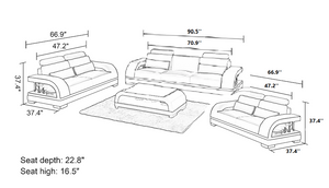 Nexso Modern Leather Sofa Set