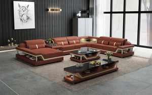 Bewley Modern Leather Sectional With Storage