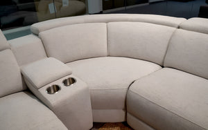 Darcey Fabric L Shape Sectional Sofa With Recliners