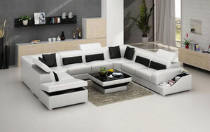 Charlotte Leather Sectional with Pop-Up Storage