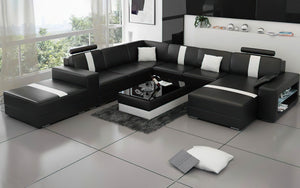 Hemet Leather Sectional with Chaise