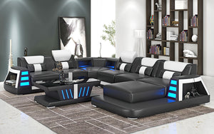 Ozzy Modern Leather Sectional