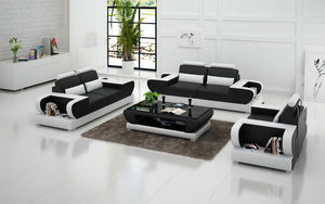 Mirak Modern Leather Sofa Set