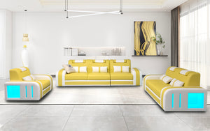 Ralutic Leather Sofa Set with LED Light