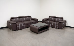 Uli Leather Sofa + Loveseat +Coffee Table