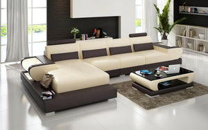 Mirak Small Modern Leather Sectional