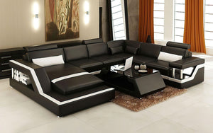 Emerson Leather Sectional With Storage