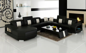 Bozeman Leather Sectional with Shape Chaise