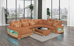 Luca Modern U Shape Sectional with LED Light