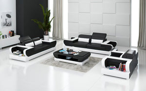 Ezrael Modern Leather Sofa Set