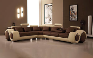 Bouie Leather Sectional with Adjustable Footrest