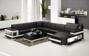 Paramount Leather Sectional with LED Light