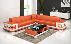 Winscombe Modern Leather Sectional with Storage