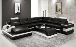 Kehlani Leather Sectional with LED Lights