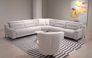 Kaycee Modern Fabric Sectional with Recliner