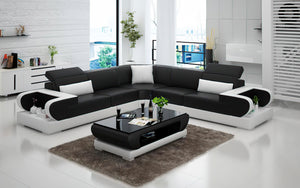 Ezrael Modern Leather Sectional