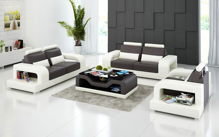 Tara Modern Leather Sofa Set