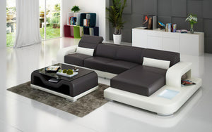 Gara Small Modern Leather Sectional