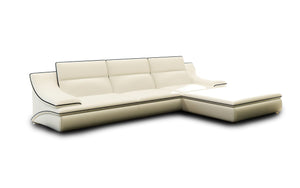 Umi Mini Modern Leather Sectional with Chaise