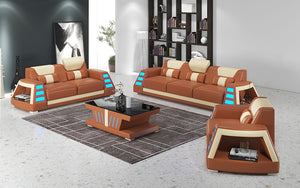 Ozzy Modern Leather Sofa Set