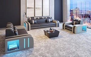 Ralutic Leather Sofa Set with LED Light