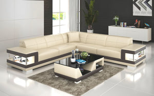 Winscombe Modern Leather Sectional with Storage