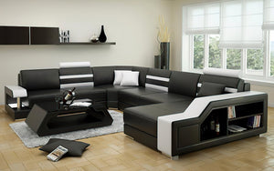 Norba Modern U-Shape Leather Sectional