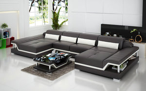 Taliya Small Modern U-Shape Leather Sectional