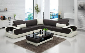 Ezrael Modern Leather Sectional