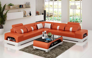 Donny Leather Sectional with Storage