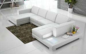 Corbin Leather Sectional with LED Light