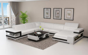 Paramount Leather Sectional with LED Light