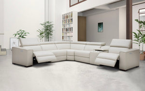 Birt Leather Sectional Sofa With Recliners