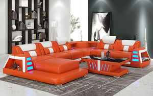 Ozzy Modern Leather Sectional