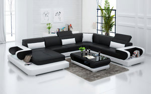 Ezrael Modern U-Shape Leather Sectional