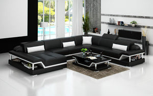 Taliya Modern U-Shape Leather Sectional