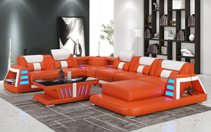 Ozzy Modern Leather Sectional