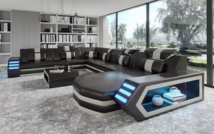 Eileend Leather Sectional Sofa with LED Lights | Futuristic Furniture