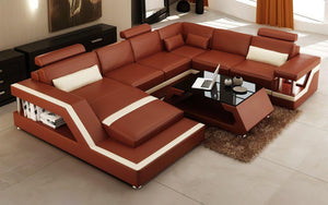 Emerson Leather Sectional With Storage