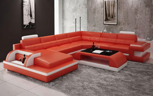 Kehlani Leather Sectional with LED Lights