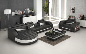 Lonsdale Leather Sectional with Shape Chaise