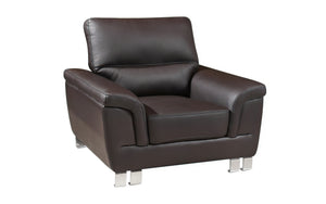 Haquer Brown Leather Sofa Set